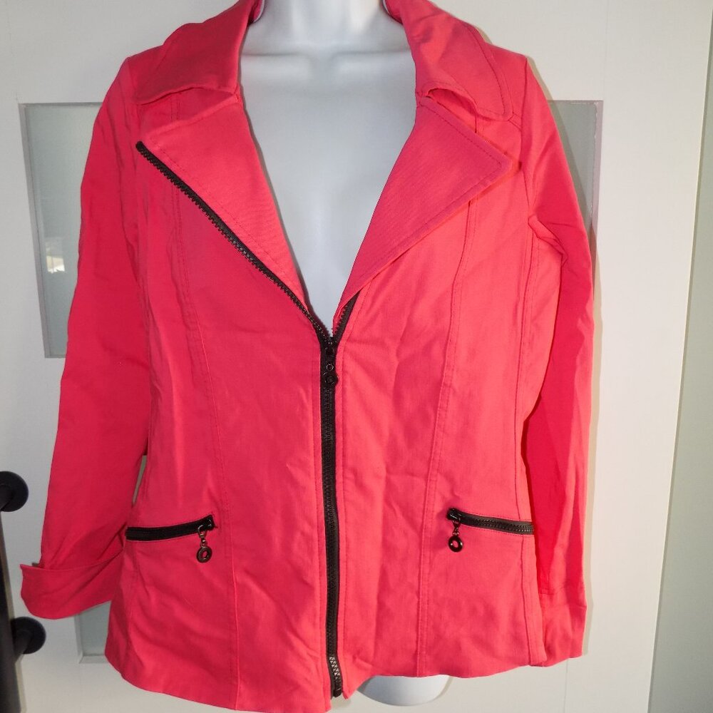 CHERYL NASH WINDRIDGE Melon Zipper Closure Stretch Jacket Size M Women's NEW